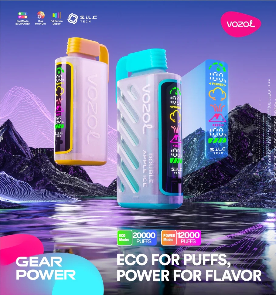 vapesocialcircle.com VOZOL Gear Power 20K(20000) Puffs Full-Screen Display 20mL E-liquid 5% (50mg) Nicotine USB Type-C Charging Disposable Vape
