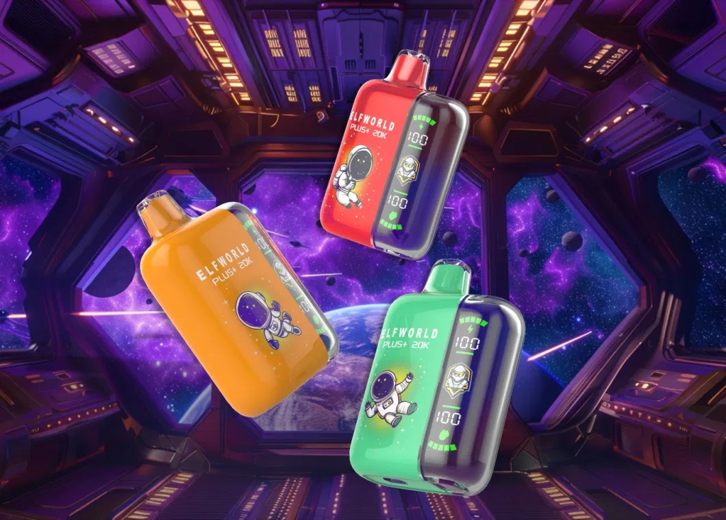 vapesocialcircle.com Elfworld PLUS 20000 Puffs nicotine strengths: 0%, 2%, 3%, and 5% LCD Screen Display 22ml e-liquid capacity Display Disposable Vape