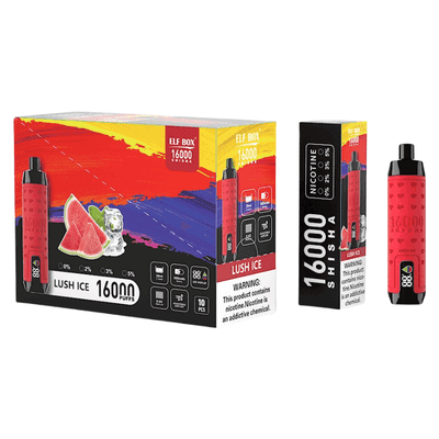 vapesocialcircle.com ELF BOX SHISHA 16000(16K) Puffs 28ml e-liquid 0% 2% 3% 5% Nicotine LED Display Type-C rechargeable Leather Disposable Vape Pen